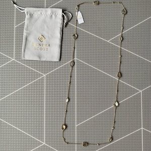 Kendra Scott Gwenyth long necklace gold with mother pearl